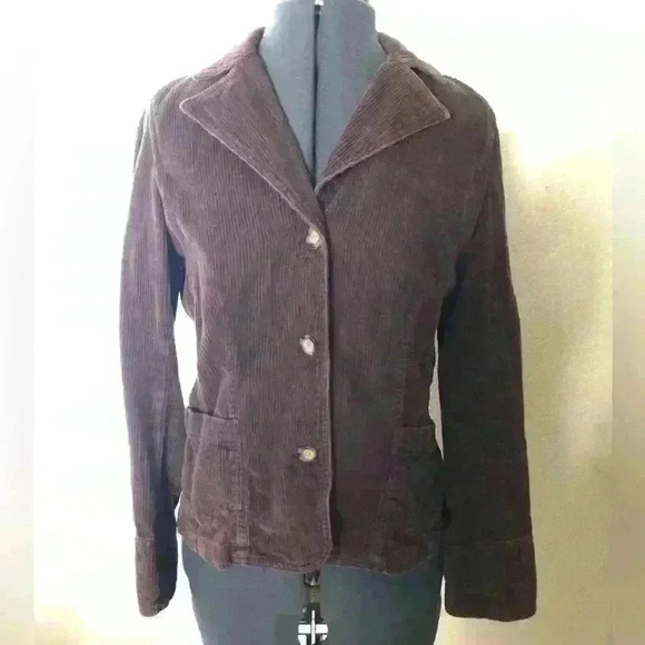 REI Dark Brown Curduroy Blazer Jacket Women Small - Picture 2 of 8